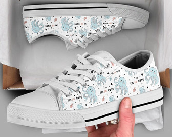 Chaussures Poulpe Mignon, Baskets Poulpe, Motif Imprimé Poulpe, Cadeau d'Amour Poulpe, Baskets Personnalisées Style Converse Basses Pour Femmes et Hommes - Cadeauxyz