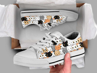 Chaussures Style Converse Basses Chats Mignons - Cadeauxyz