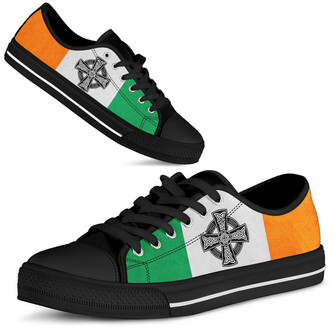Baskets Basses Converse Style Croix Celtique Irlandais St Day - Cadeauxyz