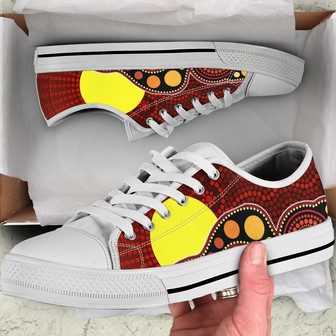Chaussures Aborigènes d'Australie Peinture Artistique Colorée Baskets Basses - Cadeauxyz