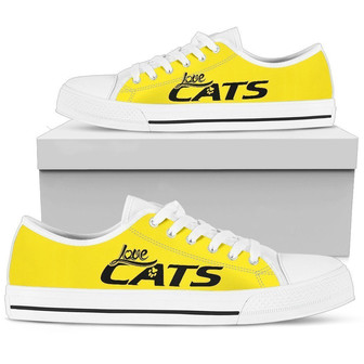 Chaussure Basse Jaune Femme Love Cats - Cadeauxyz