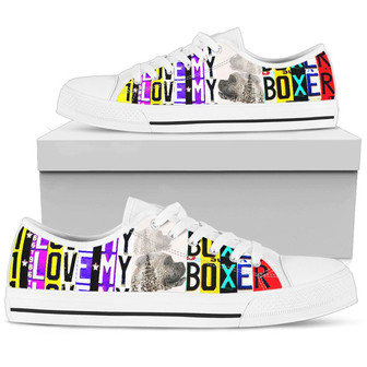 Chaussures basses en toile pour femmes pour les amoureux des chiens boxeurs - Cadeauxyz