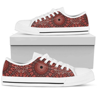 Chaussures Basses Femme Mandala Spirituel Rouge - Cadeauxyz