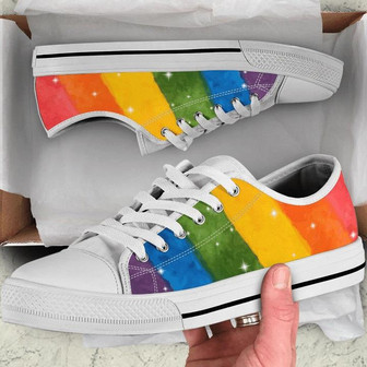 Chaussures Basses Arc-en-ciel Pailletées Fierté LGBT - Cadeauxyz