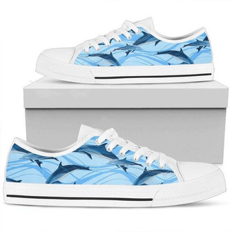 Chaussures Basses Dauphin Bleu Unisexe Hommes Et Femmes - Cadeauxyz