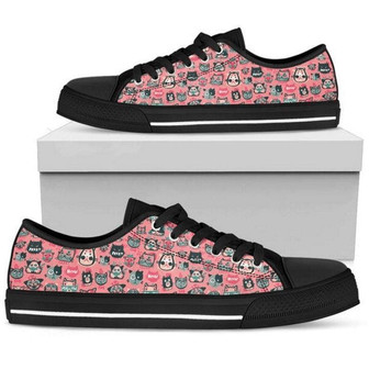 Chaussures Basses Vintage Style Peint pour Femmes Amoureuses des Chats - Cadeauxyz