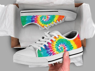Chaussures Basses Tie and Dye Arc-en-ciel Coloré - Cadeauxyz