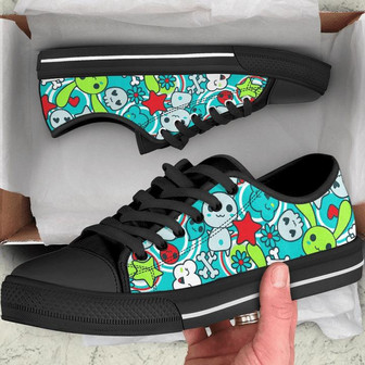 Chaussures Basses Goth Kawaii Lapin Vives Sombres - Cadeauxyz
