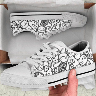 Chaussures Basses Kawaii Bunny Goth Noir & Blanc - Cadeauxyz