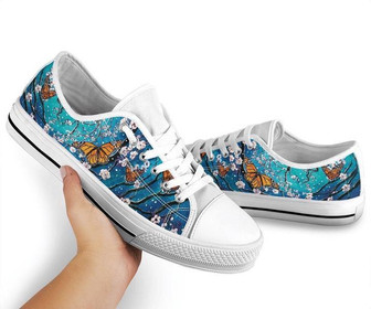 Chaussures Basses Bleues Papillon - Cadeauxyz