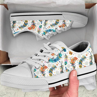 Chaussures Basses Imprimé Plume - Cadeauxyz