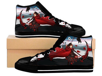 Rwbyアニメキャンバスシューズ誕生日父の日ブラックハイトップシューズ - Kawaiitshirt