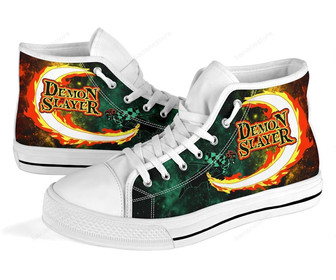 Tanjiro火の剣スニーカー鬼滅の刃ハイトップシューズ - Kawaiitshirt