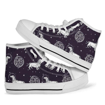 ウィーナードッグダックスフント宇宙飛行士男女用ハイトップシューズ - Kawaiitshirt