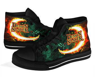 Tanjiroスニーカー鬼滅の刃ハイトップシューズアニメファン - Kawaiitshirt