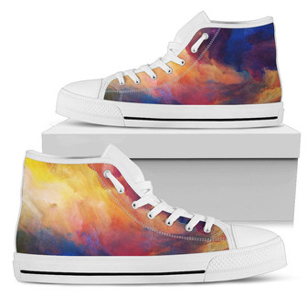 ヴォルテックスツイストスワールウォーターカラーデザイン女性用ハイトップシューズ - Kawaiitshirt
