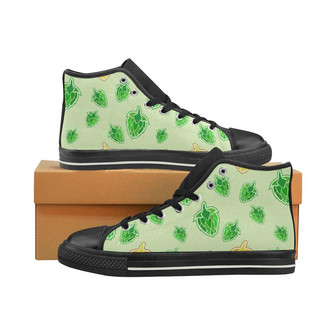Hop Graphic Decorative Pattern Men's High Top Shoes Blackを日本語に訳すと、「ホップグラフィック装飾パターンメンズハイトップシューズブラック」です。 - Kawaiitshirt