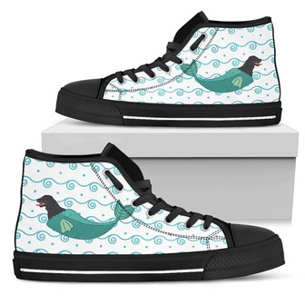 Rottweiler Mermaid Unicorn Cute High Top Shoes Beach Swimを日本語に訳すと、「ロットワイラーマーメイドユニコーン可愛いハイトップシューズビーチスイム」になります。 - Kawaiitshirt