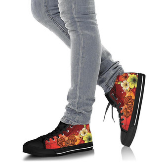 アメリカンサモアハイトップシューズ - トライバルマグロ魚 - - Kawaiitshirt