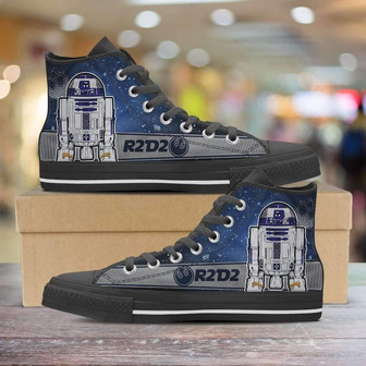 キャンバスブルー/グレーハイトップシューズスニーカー - Kawaiitshirt