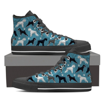 ミニチュアシュナウザーパターン - クリアランスハイトップシューズスニーカー - Kawaiitshirt
