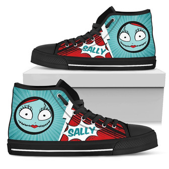 Sally Sneakers The Nightmare Before High Top Shoes Cartoon Fanは、ハイトップシューズのカートゥーンファンの前の悪夢のSallyスニーカーです。 - Kawaiitshirt