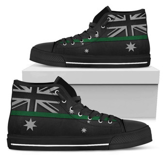 Thin Green Line Australia Men's High Top Shoes: シン・グリーン・ライン・オーストラリア・メンズ・ハイ・トップ・シューズ - Kawaiitshirt