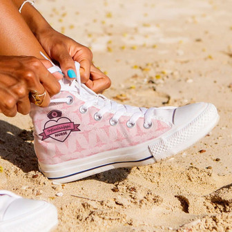 ミシシッピ看護師キャンバスピンクハイトップシューズスニーカー - Kawaiitshirt