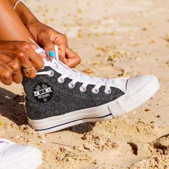 オハイオメカニックキャンバスハイトップシューズスニーカー - Kawaiitshirt