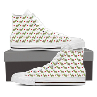 カメのハートパターンハイトップシューズスニーカー - Kawaiitshirt