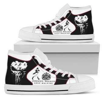 ジョニーウォーカースニーカーウィスキーハイトップシューズ - Kawaiitshirt
