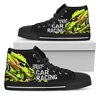 スプリントカーレーシングハイトップシューズイエロー - Kawaiitshirt