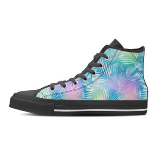 パームリーフハワイアンプリント女性用ハイトップシューズ - Kawaiitshirt