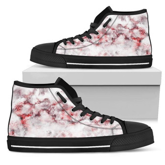 ホワイトルビーマーブルプリントメンズハイトップシューズ - Kawaiitshirt