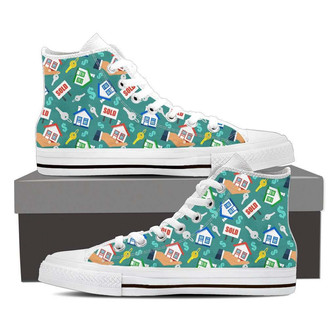 不動産エージェントのハイトップシューズスニーカー - Kawaiitshirt