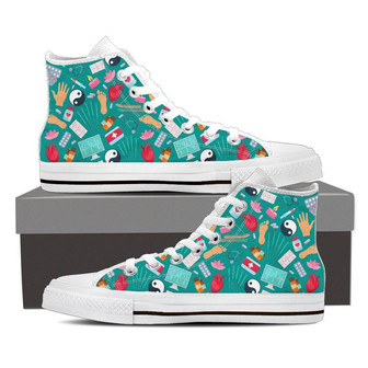 天然薬パターンハイトップシューズスニーカー - Kawaiitshirt