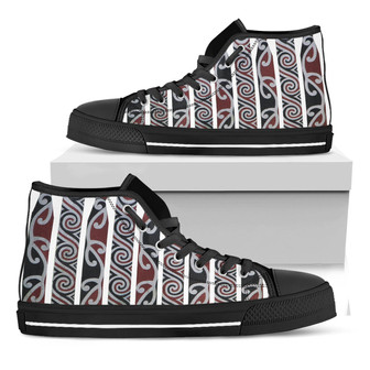 Maori Fence Print Black High Top Shoesを日本語に訳すと「マオリフェンスプリントブラックハイトップシューズ」です。 - Kawaiitshirt