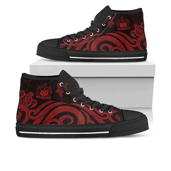 Samoa High Top Shoes - 赤い触手の亀 - Kawaiitshirt