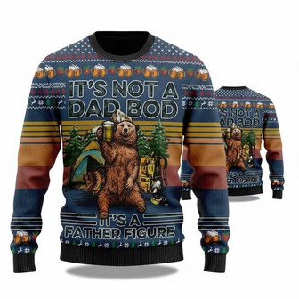 Bear Drink Beer Camping Christmas Ugly Sweater - Seseable