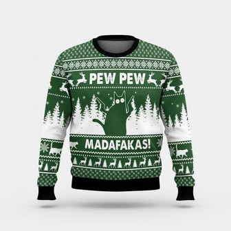 Funny Cat Ugly Christmas Sweater | Seseable CA