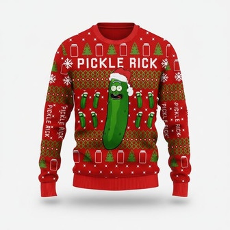 Pickle Rick Knitting Pattern 3D Print Ugly Sweater | Seseable CA