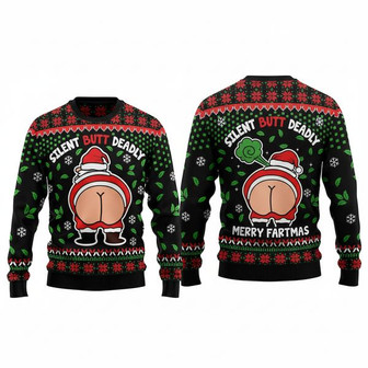 Silent Butt Deadly Ugly Christmas Sweater | Seseable UK