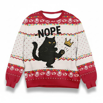 No Kings In America Black Cat Ugly Sweater | Seseable CA