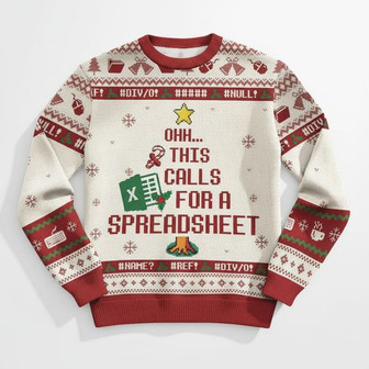 This Calls For a Spreadsheet Christmas Sweater – Funny Ugly Holiday Teacher Gift | Seseable UK