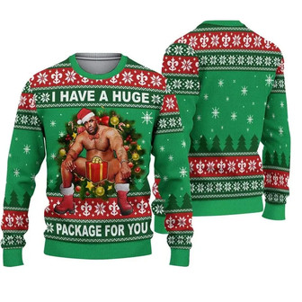 Barry Woods Ugly Christmas Sweater, I Have Huge Package For You Xmas Sweatshirt - Seseable