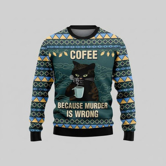 Black Cat Ugly Christmas Sweater | Seseable CA