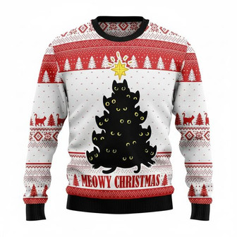 Black Cat Ugly Christmas Sweater | Seseable CA