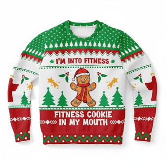 Funny Gingerbread Fitness Ugly Christmas Sweater – Holiday Pullover | Seseable UK
