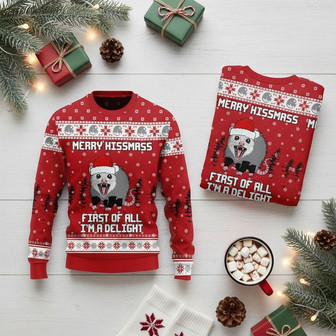 Funny Possum Ugly Christmas Sweater | Seseable UK