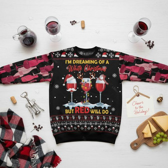 Im Dreaming Of A Wine Christmas Sweater | Seseable CA